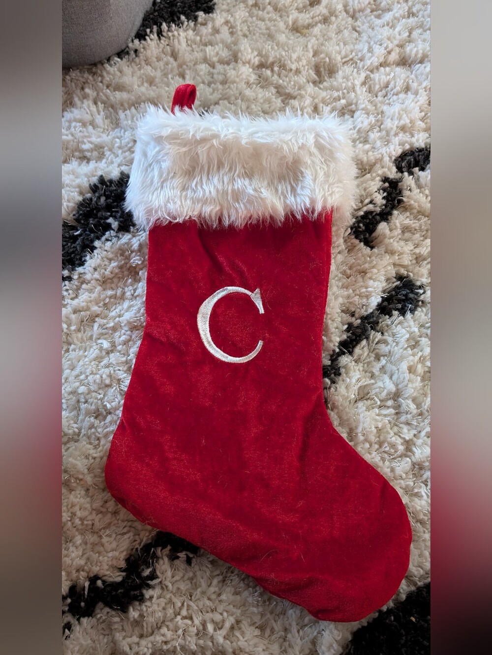 Letter "C" Christmas Stocking